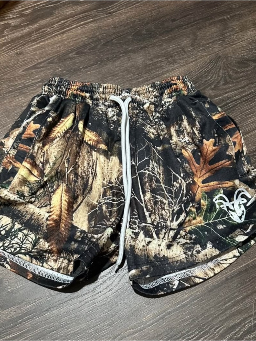 Goat Strength Camo Print Men’s Athletic Shorts - Brown/Green